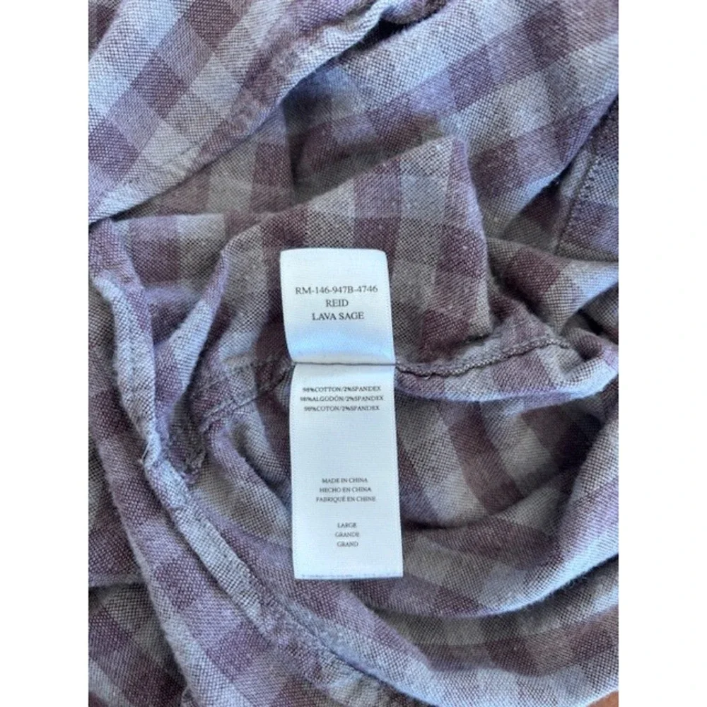Rails Reid Button Down Shirt Mens Lg Lava Sage Gingham Plaid Flannel RM-146-947B